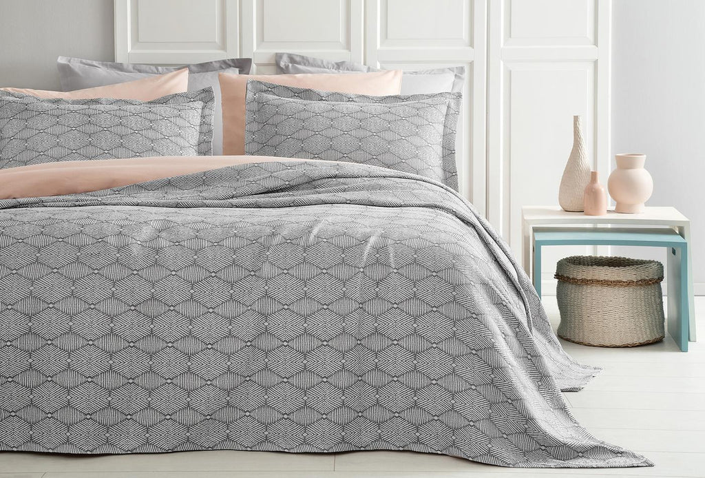 Morty Antraciet Bed Sprei Seti Tweepersoons