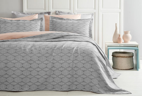 Morty Antraciet Bed Sprei Seti Tweepersoons
