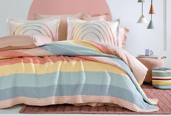 Elrod Roze Bed Sprei Seti Eenpersoons