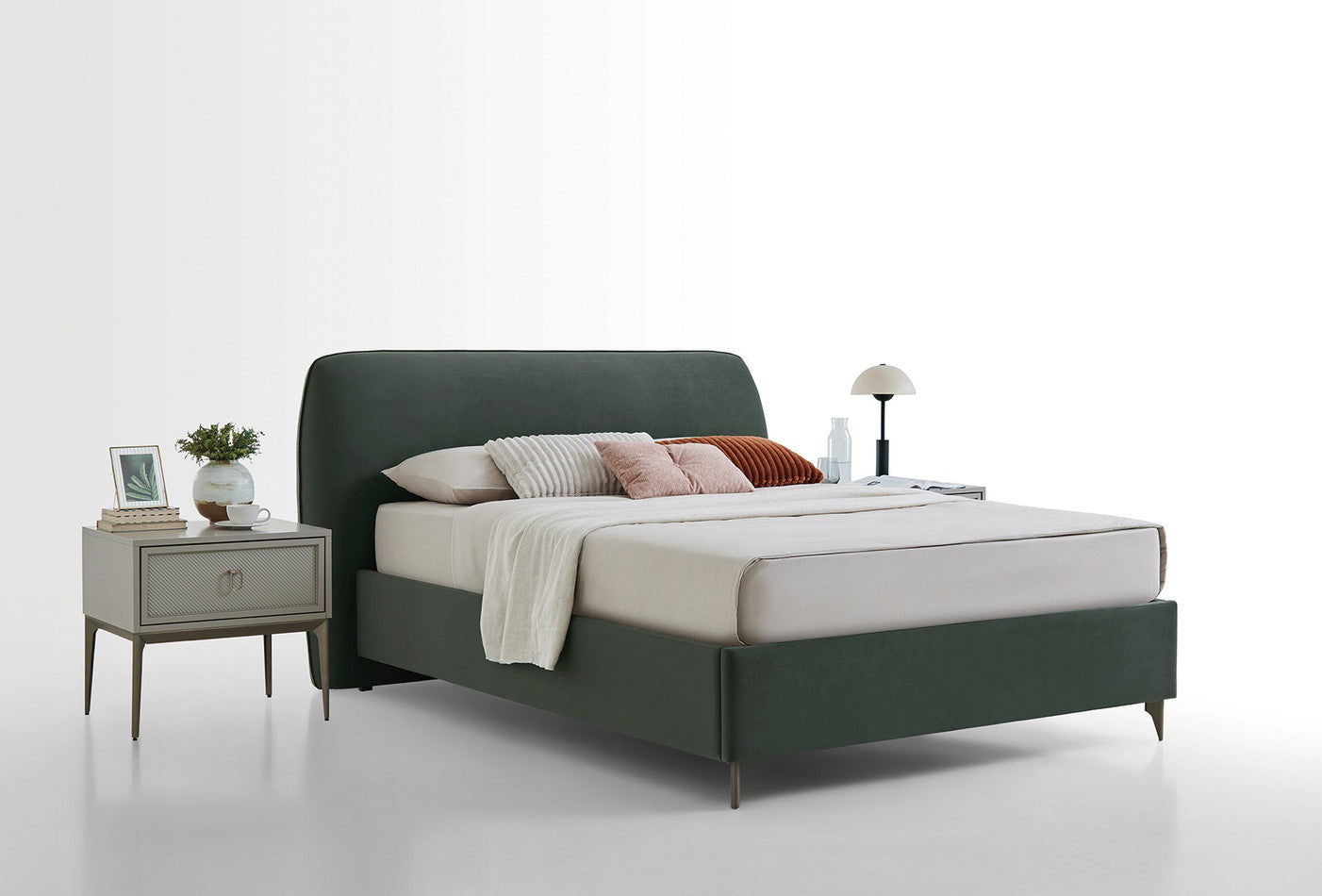 Hera Boxspring Met Hoofdbord Kadife Geweven Groen - foto 5