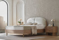 Perge Bed Incl. Hoofdbord 160x200 cm Ivoor Geweven stof