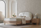 Perge Bed Incl. Hoofdbord 160x200 cm Ivoor Geweven stof