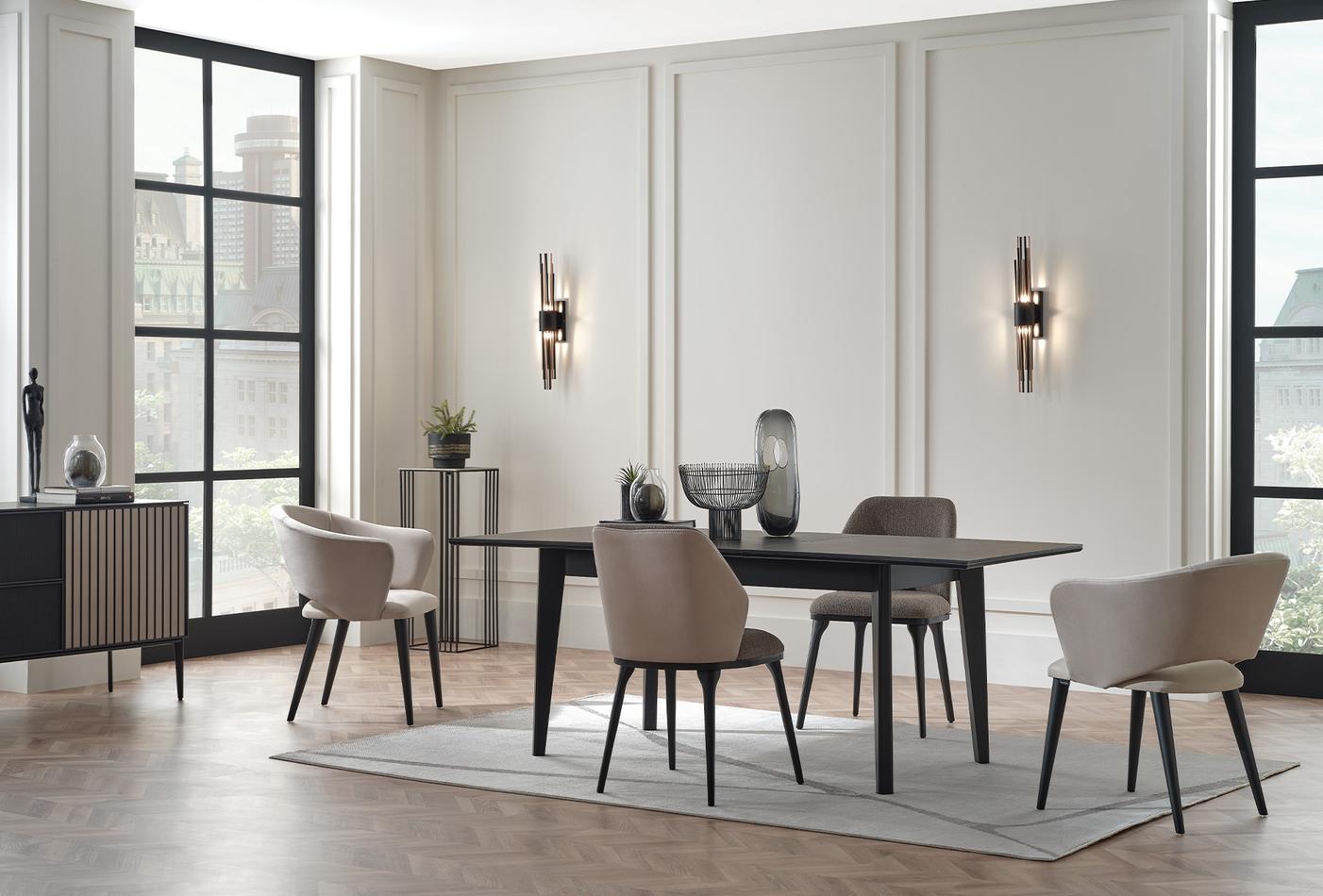 Riga Dressoir Eettafel Uitschuifbaar Eetkamerstoel 4 Stuks - foto 3