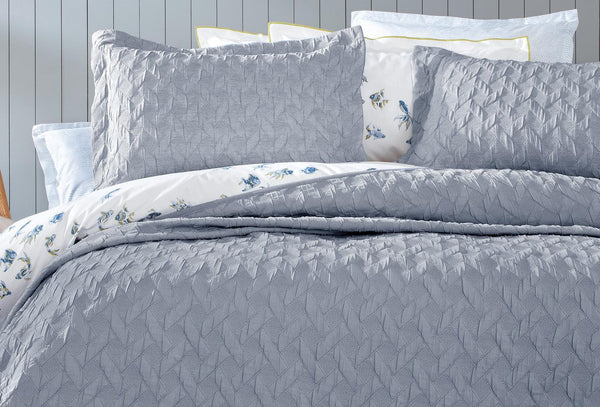 Lennox Indigo Bed Sprei Eenpersoons