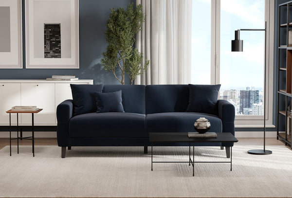 Astera Plus 3-Zitsbank met slaapfunctie Fluweel 10106 Marineblauw