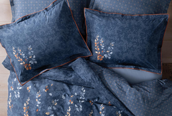 Petal Marineblauw Dekbedovertrekset Eenpersoons