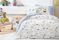 Dinno Wit Blauw Dekbedovertrekset Eenpersoons