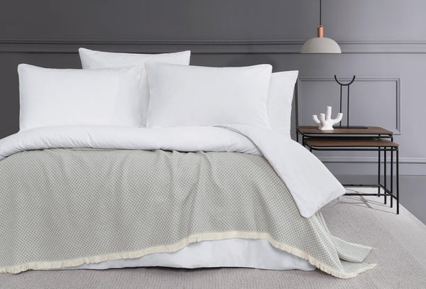 Aina Beige Beige gestreept Dekbedovertrekset Tweepersoons