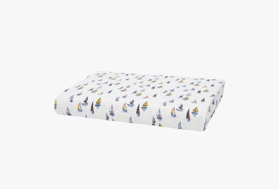 Mix Match Elias Marineblauw Piqué Sprei Eenpersoons