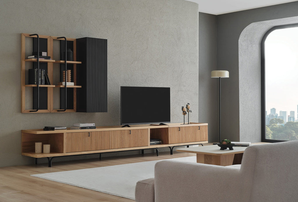Austin Maxi Tv-meubel Licht OAK kleur 350x45 cm - foto 3