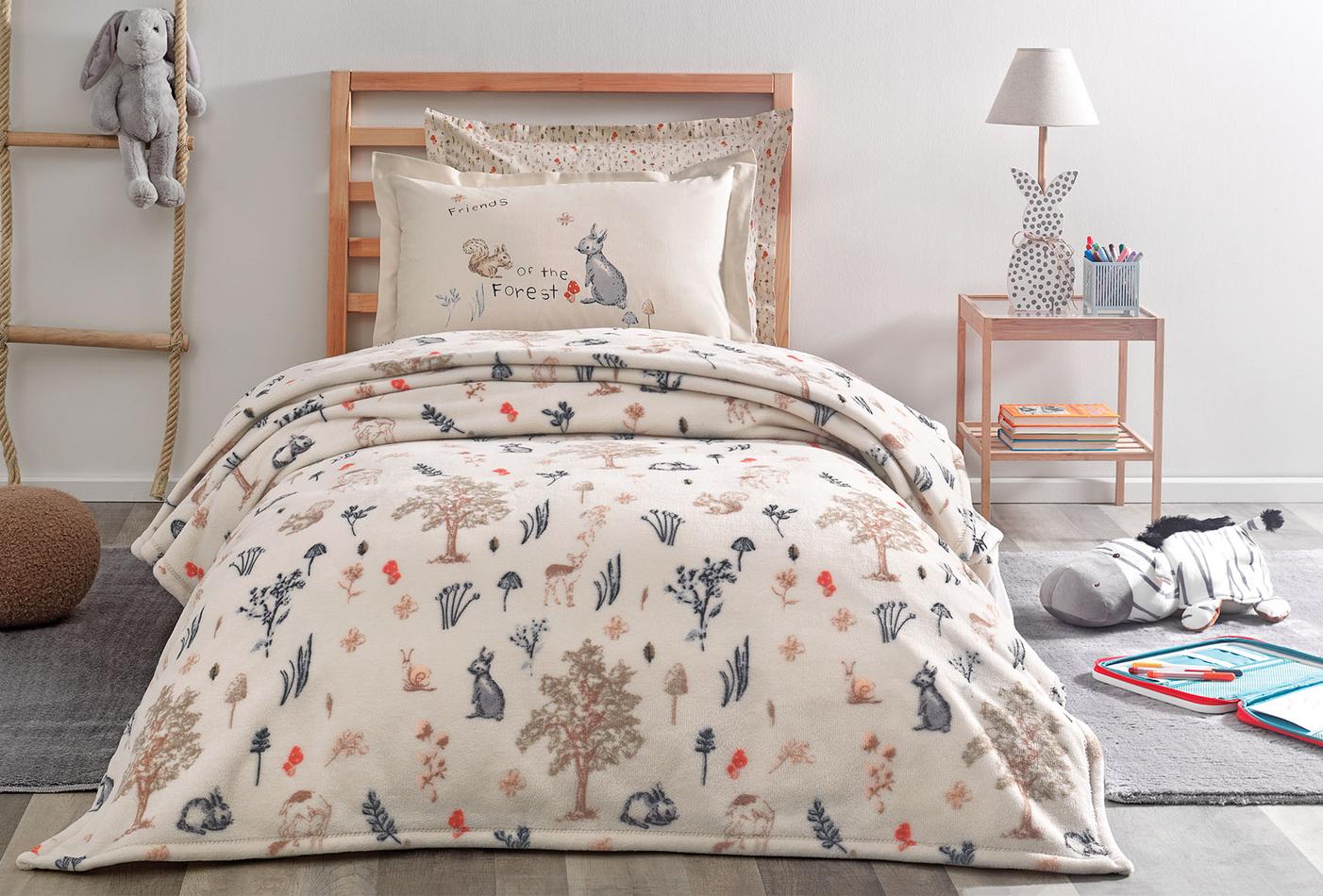 Wonderland Creme met deken Lakenset