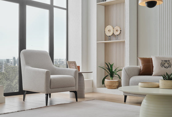 Cante Fauteuil Linnen geweven 14207 Creme