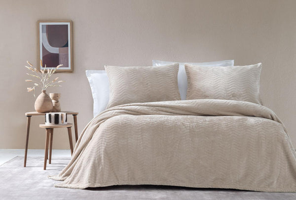 Dazel Beige Deken Bed Sprei Seti Eenpersoons