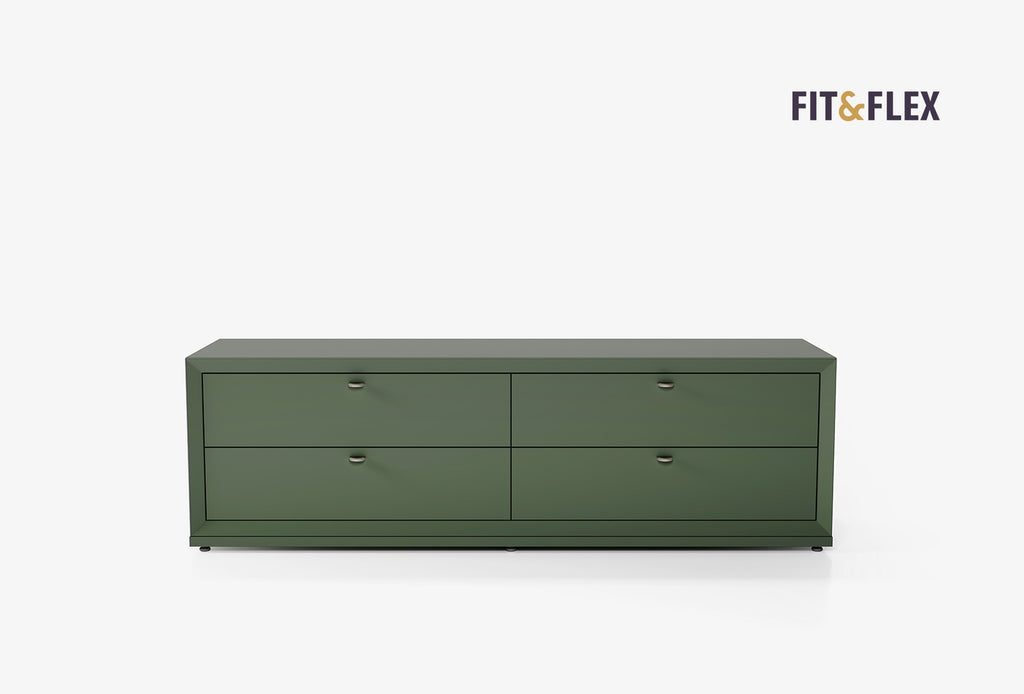Fit Flex 4 met lades met basis Module Groen 160x49