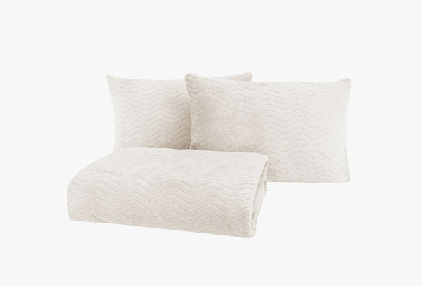 Dazel Ekru Deken Bed Sprei Seti Eenpersoons