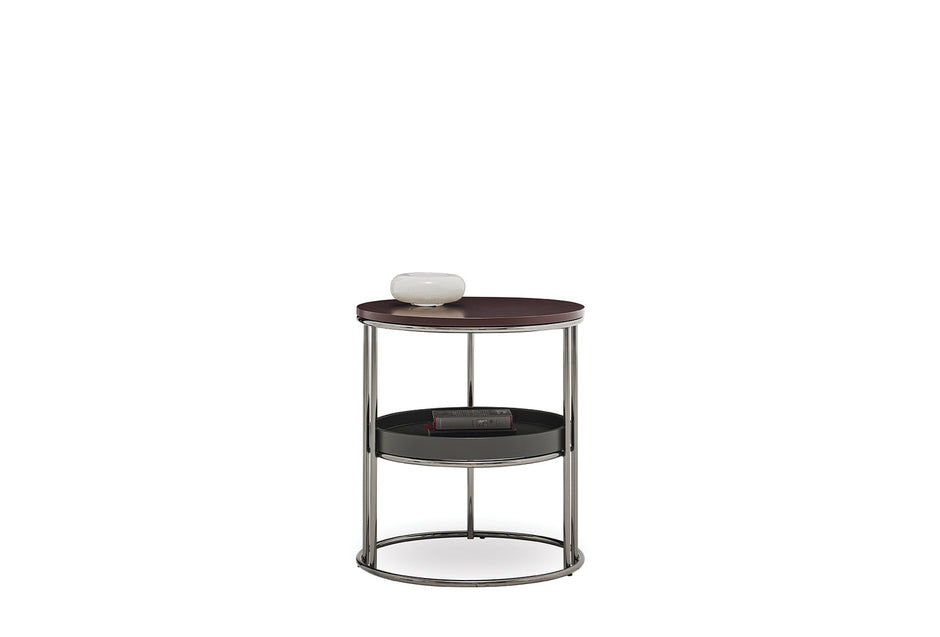 Pera Bijzettafel Fume Kleur Metaal op poten 54X60 Cm
