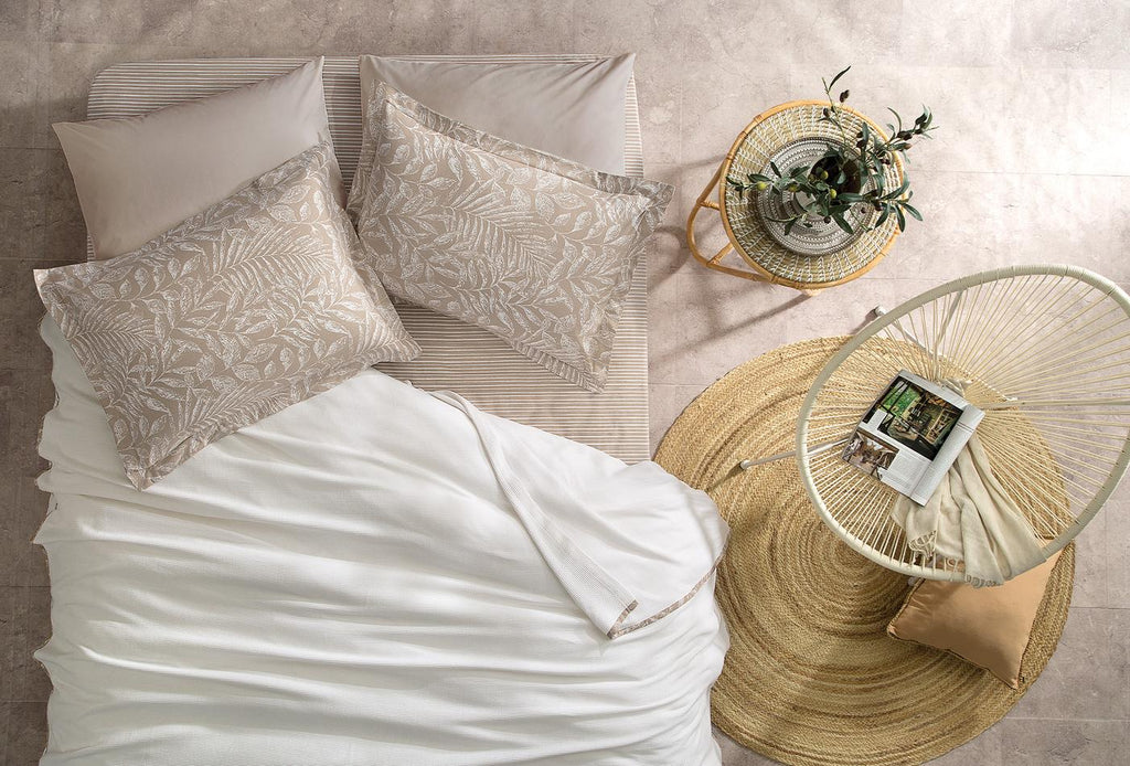 Noelle Beige Pique Tk Tweepersoons - foto 3