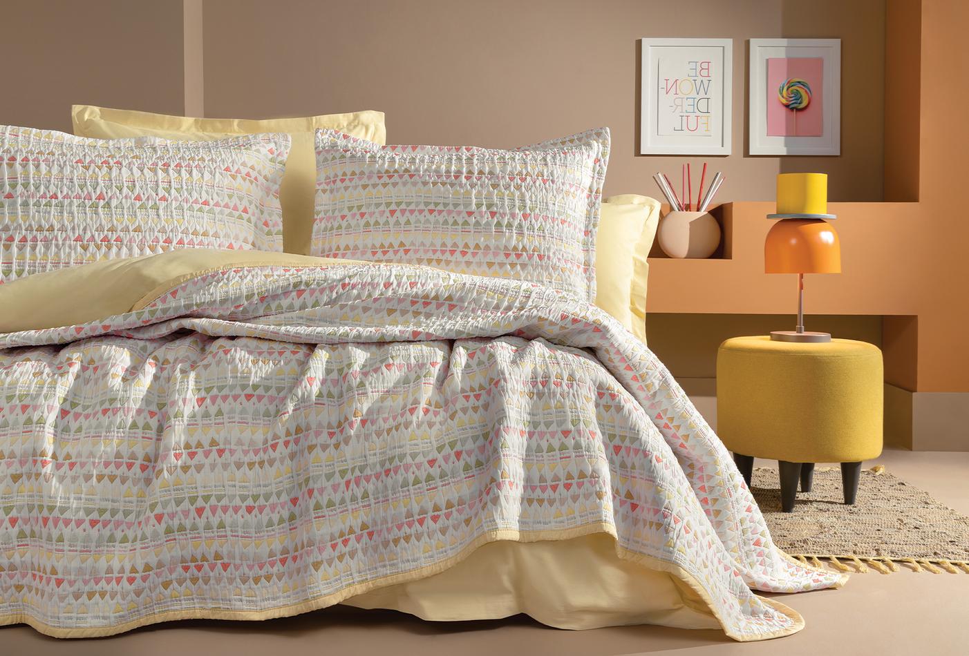 Akoni Roze Bed Sprei Seti Eenpersoons
