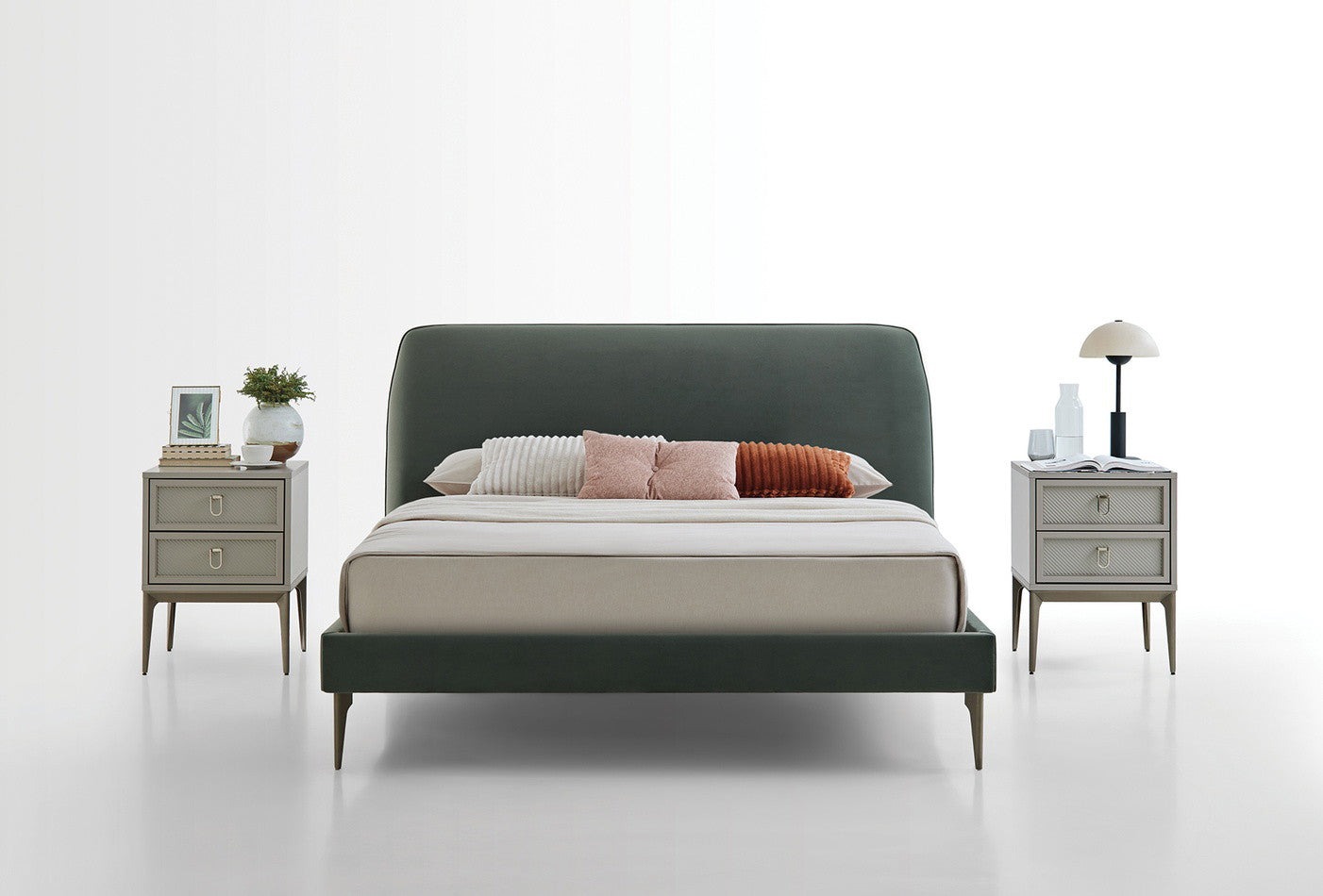 Hera Bed Met Hoofdbord Fluweel Geweven Groen - foto 6