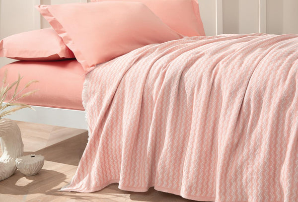Gwen Terracotta Pique Eenpersoons