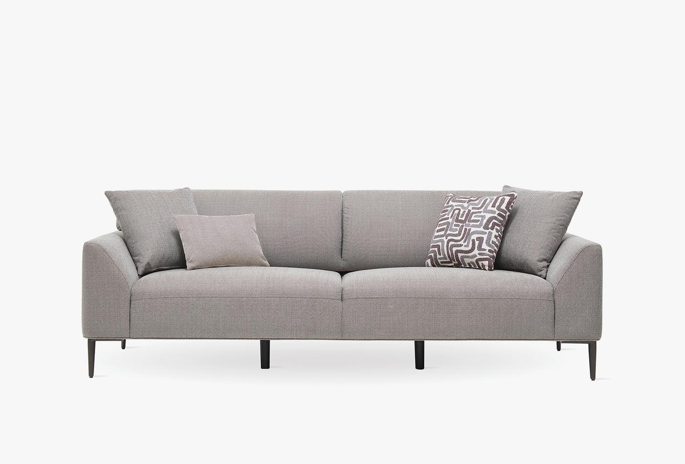 Berta 3-Zitsbank met slaapfunctie + Fauteuil Linnen geweven Grijs - foto 2