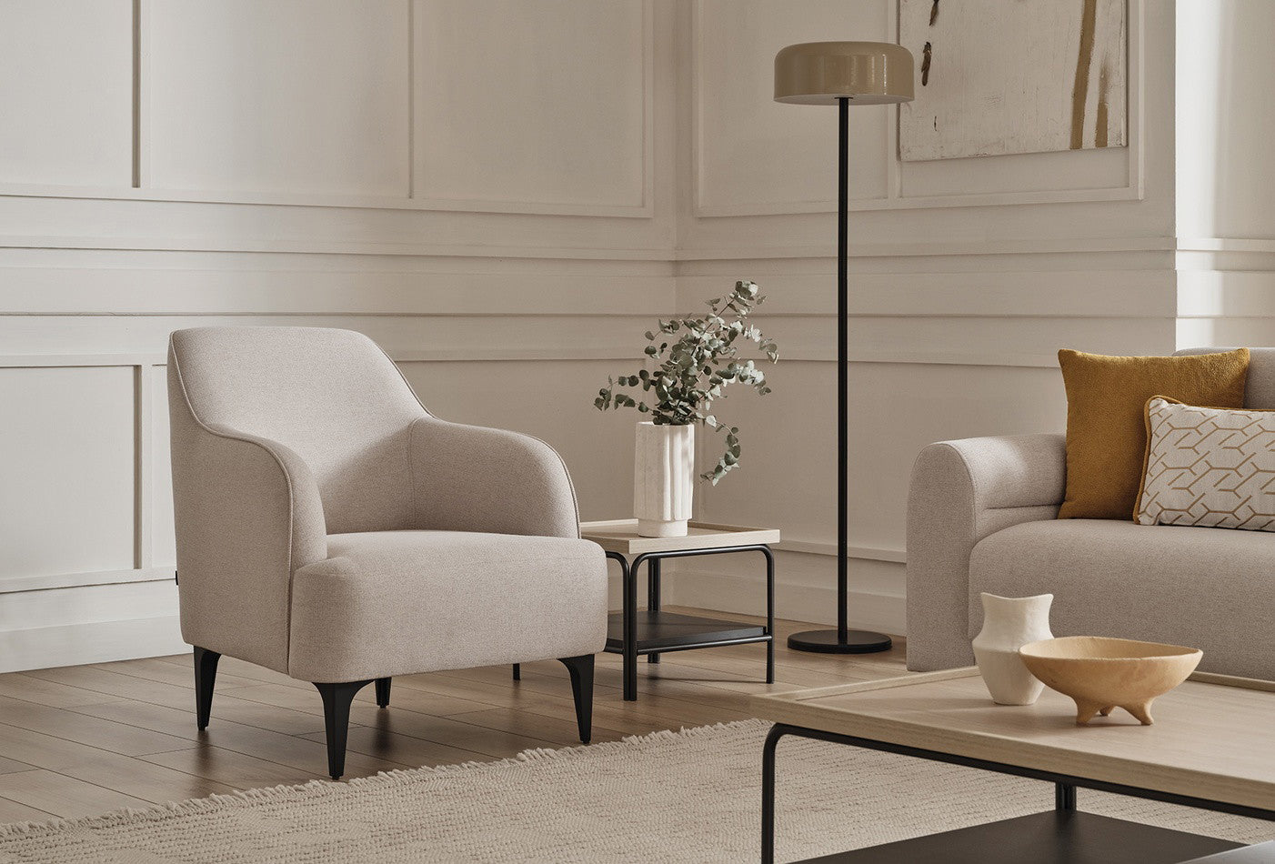 Paloma Fauteuil Geweven stof Creme