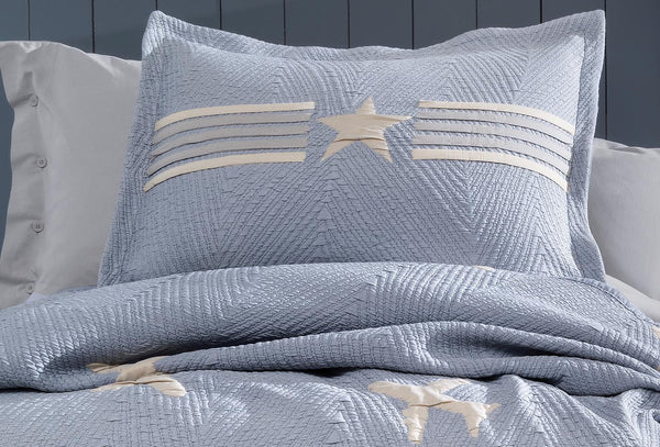 Chevron Indigo Bed Sprei Seti Eenpersoons