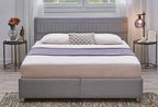 Nano Somni Set Boxspring met hoofdbord Set 100x200 cm Grijs Linnen - foto 2