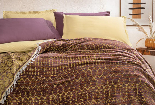 Zion Pruim Bed Beddensprei Eenpersoons