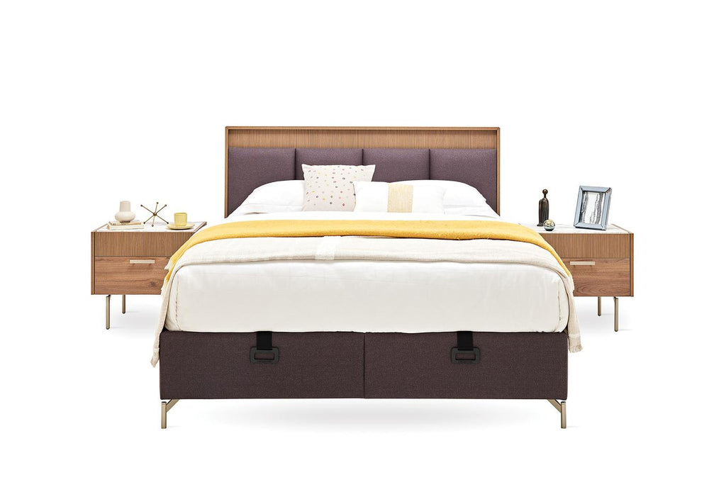 Pavia Boxspring met hoofdbord 160x200 cm Bruin - foto 4