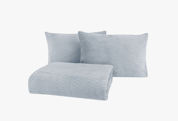 Dazel Grijs Deken Bed Sprei Seti Eenpersoons