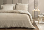 Charme Arwin Taupe Fluweel Saten Dekbedovertrekset Tweepersoons
