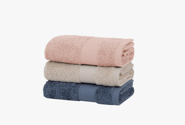 Essentials Beige Navy Pudra Gasthanddoek 3-delig 30X50 Cm