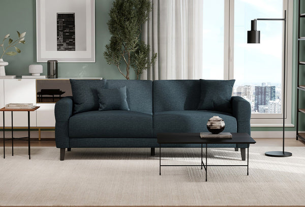 Astera Plus 3-Zitsbank met slaapfunctie Fluweel 18201 Marineblauw