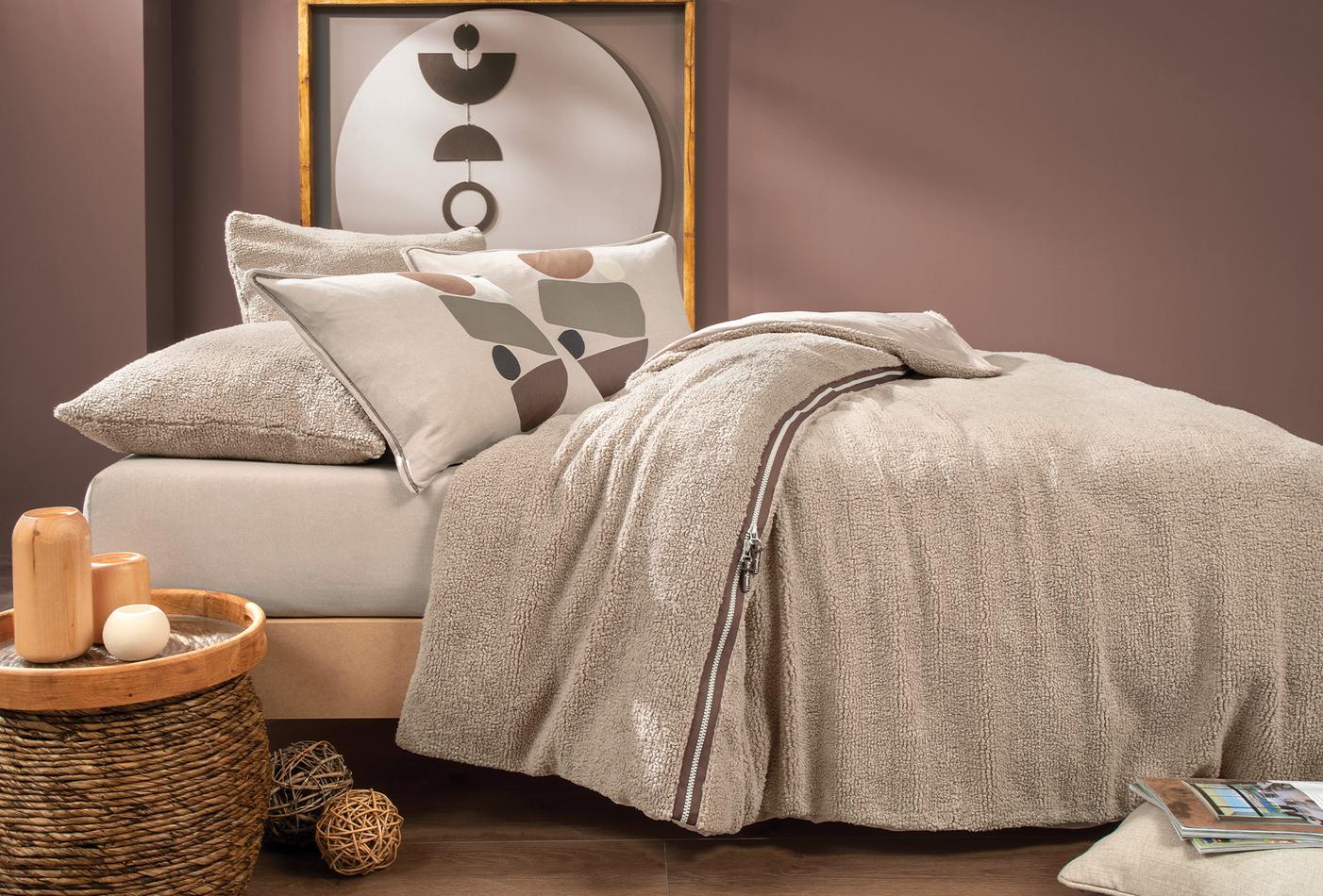 Coverme Stone Beige Deken Dekbedovertrekset Eenpersoons