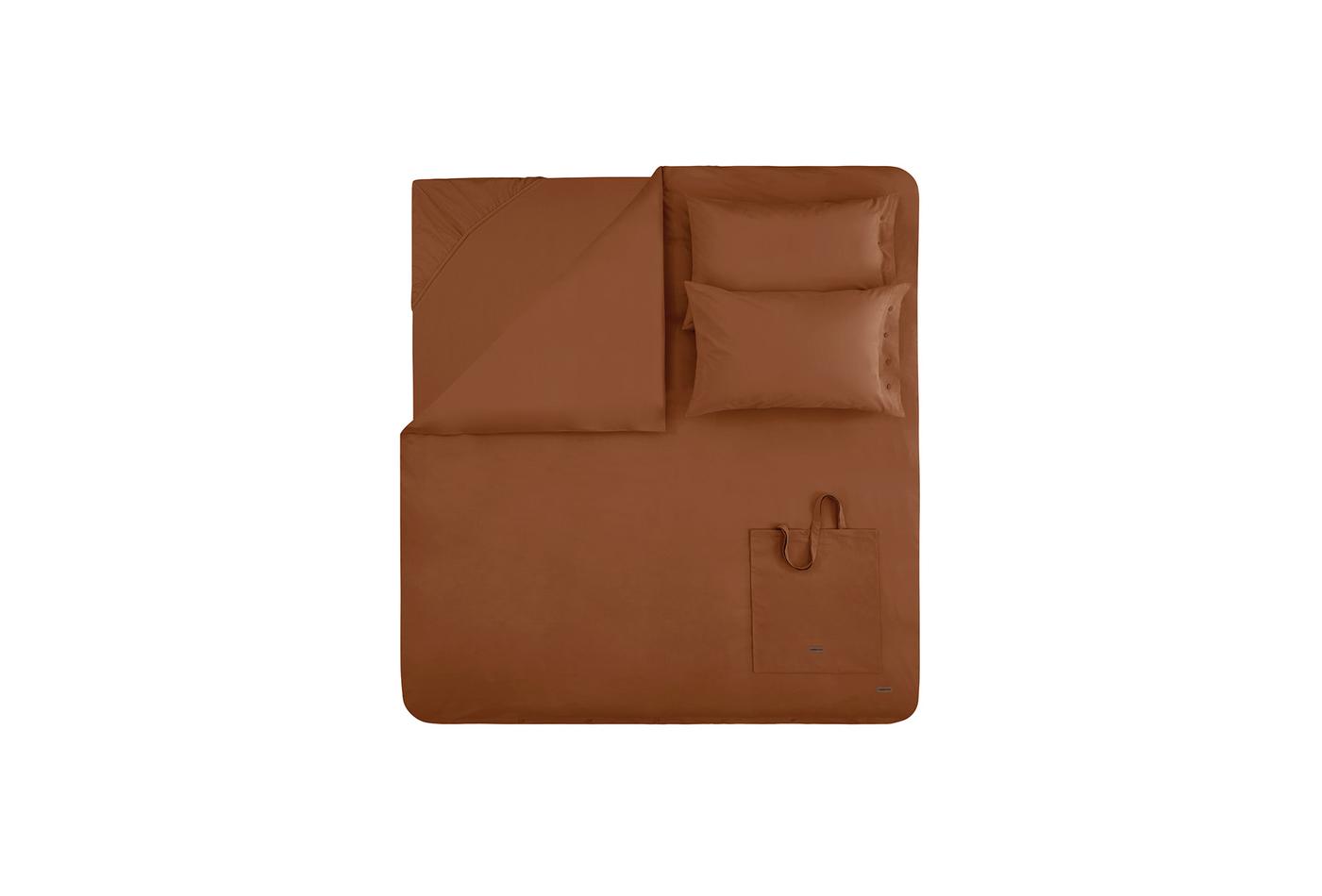 Plain Terracotta Dekbedovertrekset Eenpersoons - foto 5