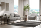 Varena Fauteuil Geweven stof Lichtgrijs - foto 4