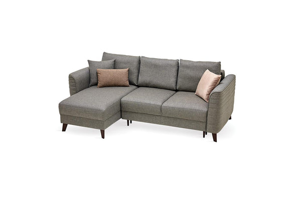 Grace Hoekbank met Slaapfunctie Small Fluweel 14211 Bruin-Groen