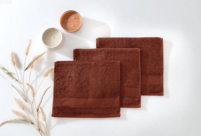 Essentials Terracotta Gasthanddoek 3-delig 30X50 Cm
