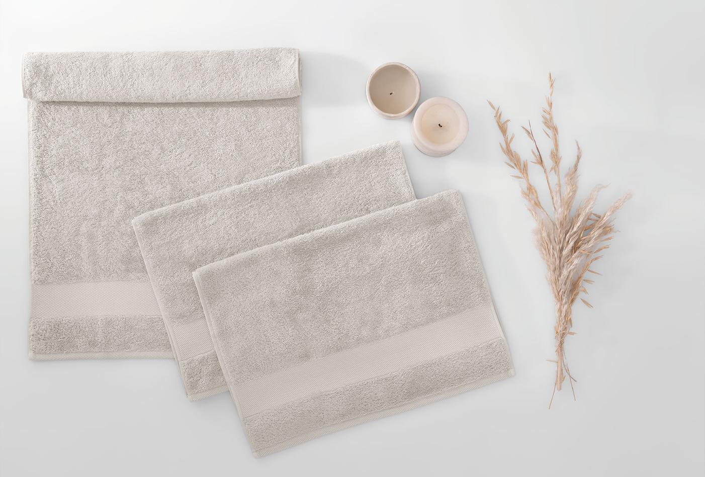 Essentials Beige Hand- & gezichtshanddoekset 3-delig 50x90 cm