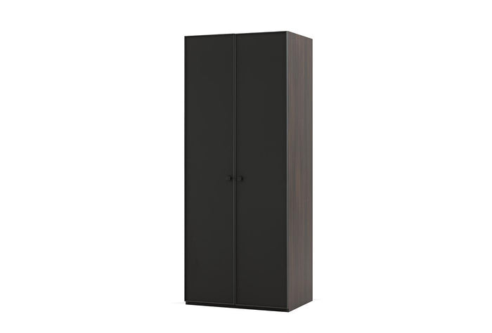 Parma Kledingkast 2-deurs Donker Notenhout Zwart 90X221 Cm