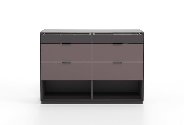 Modena High Gloss Bruin Eiland Ladekast 120X85 Cm