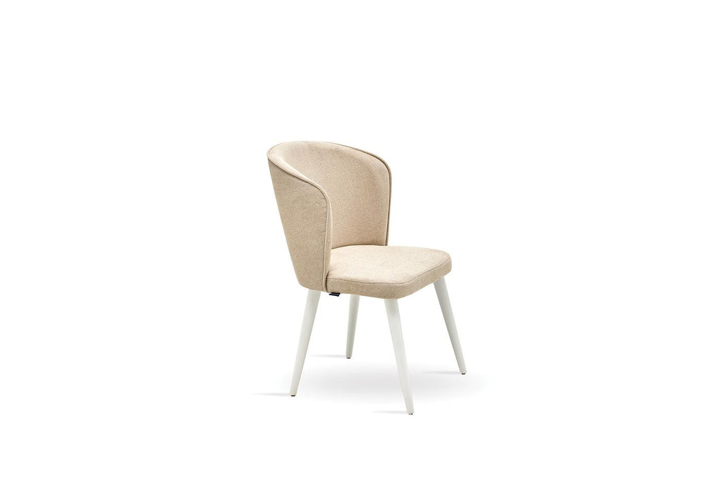 Legato Eetkamerstoel Fluweel Stof Licht Beige - foto 5