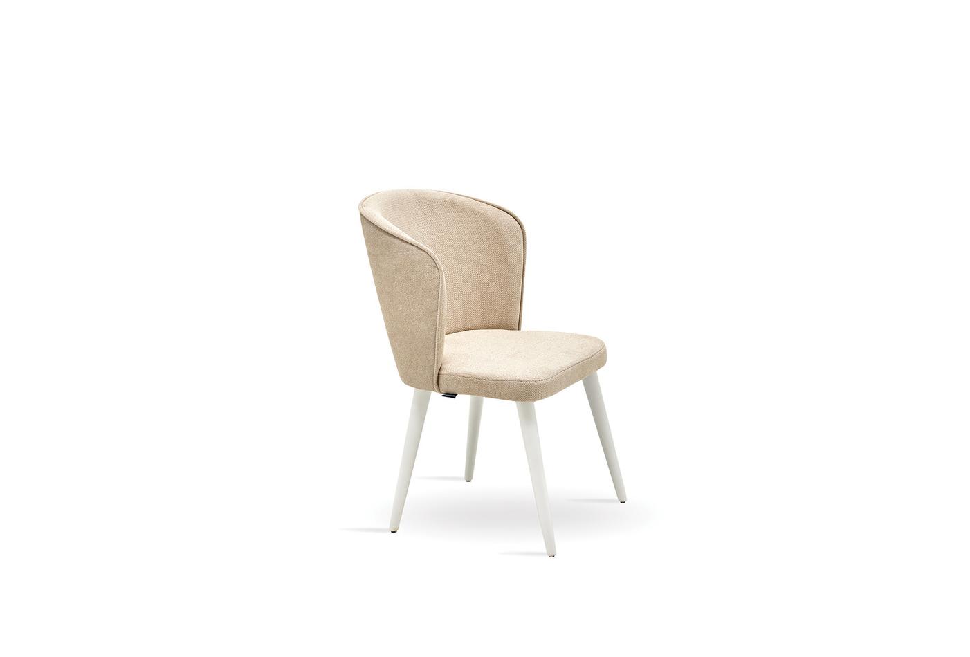 Legato Eetkamerstoel Fluweel Stof Licht Beige - foto 5