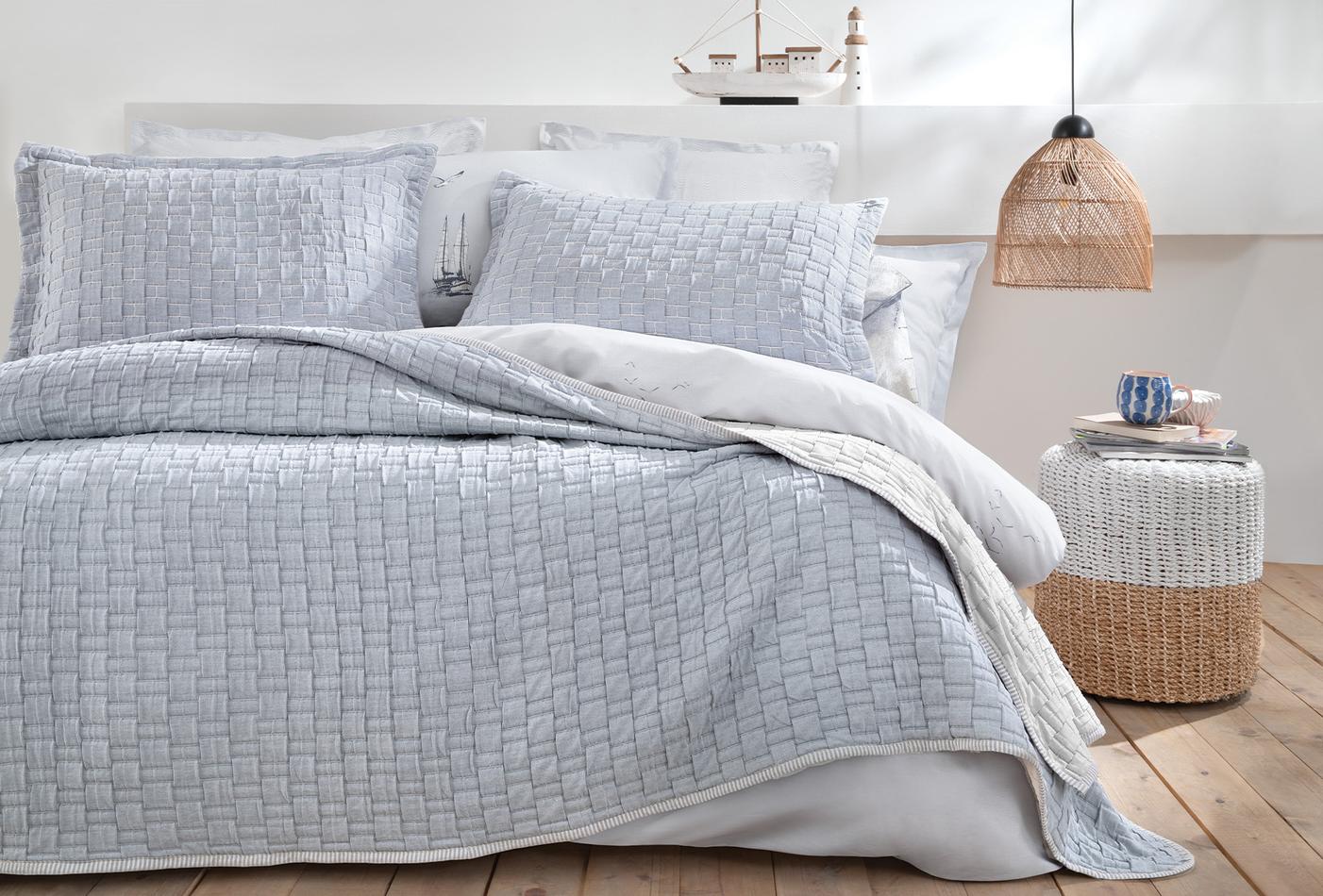 Velma Indigo Beige Bed Sprei Tweepersoons