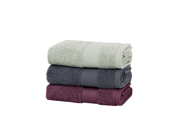 Essentials Antraciet Fusya Nil Groen Gasthanddoek 3-delig 30X50 Cm