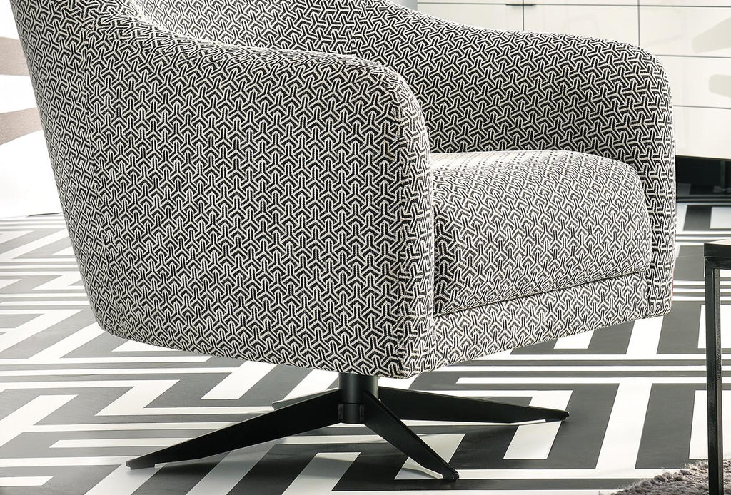 Maison Fauteuil Draaibaar op poten Linnen geweven Zwart - foto 5