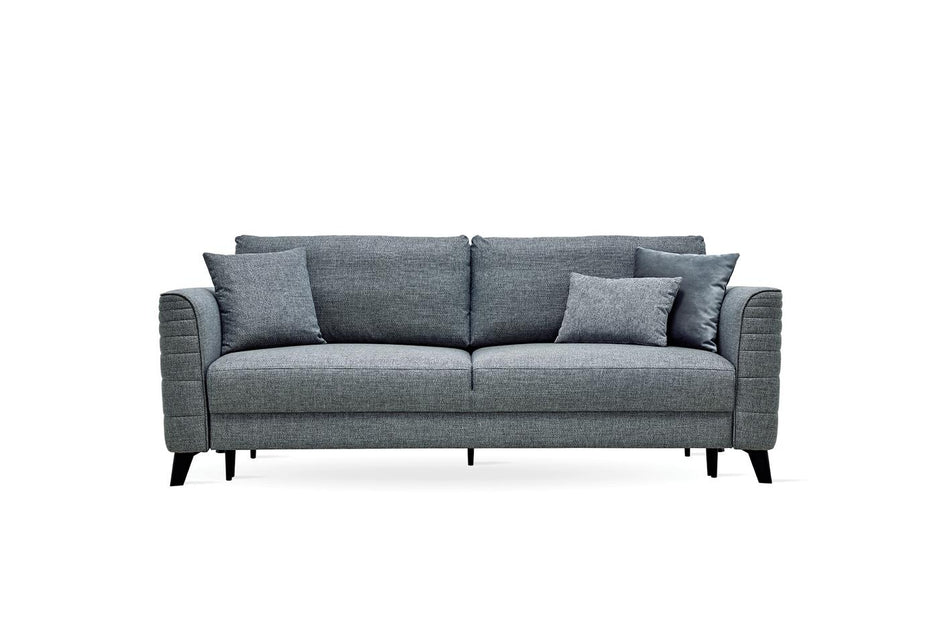 Grace 3-Zitsbank met Slaapfunctie Linnen geweven Blauw