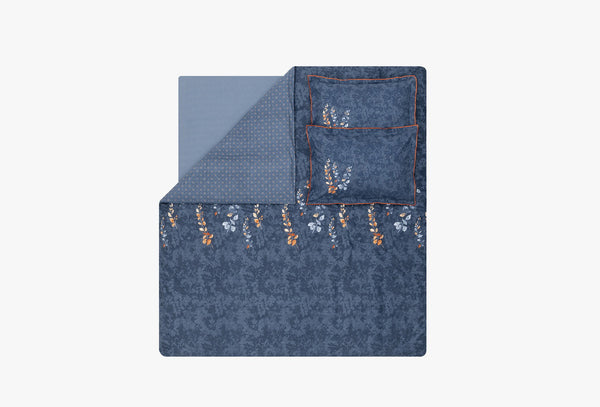 Petal Marineblauw Dekbedovertrekset Eenpersoons