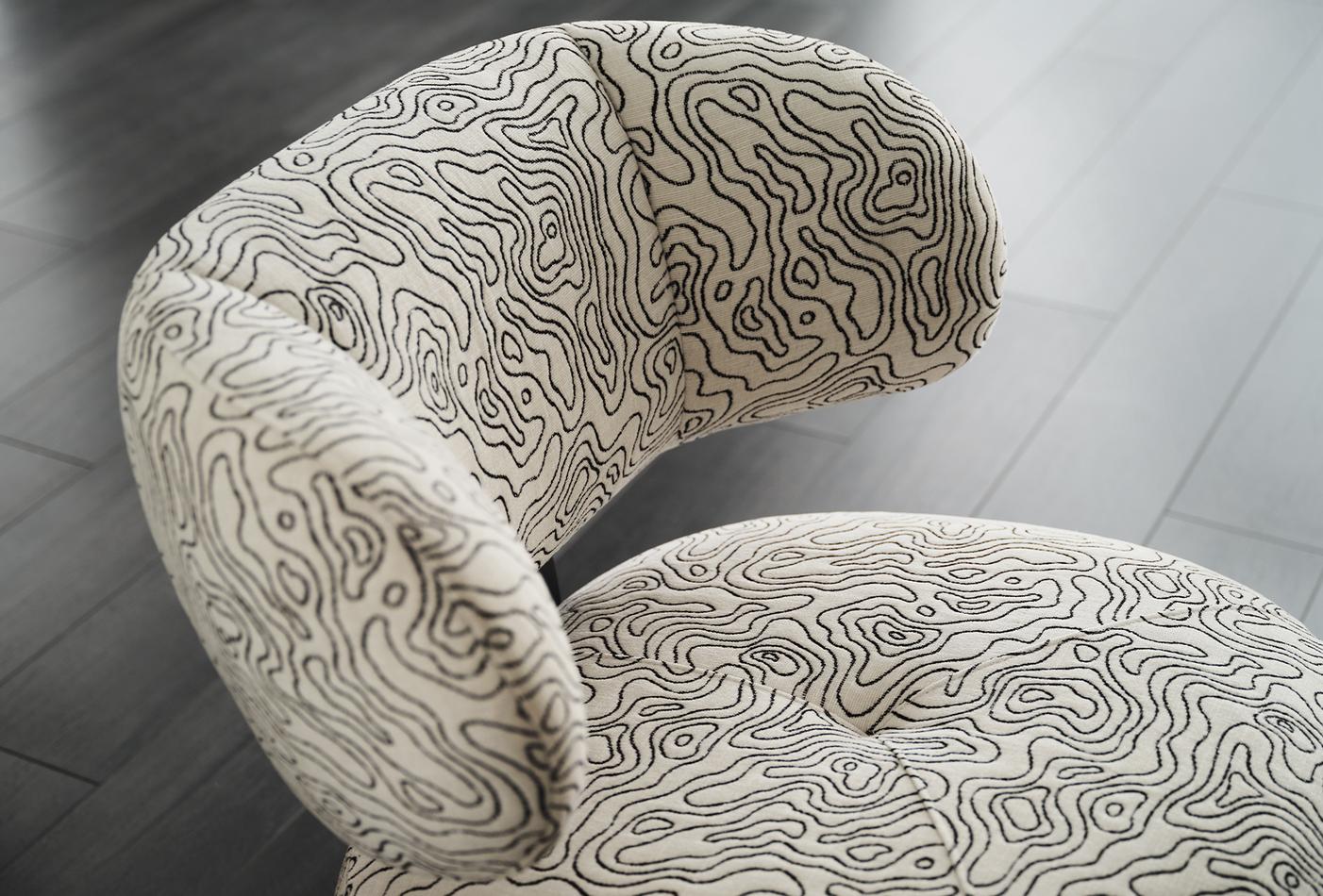 Soho Fauteuil Draaibaar op poten Geweven stof Wit - foto 3